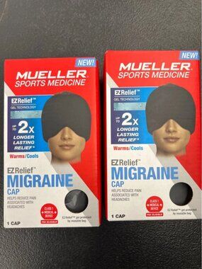 2x Mueller Ezrelief Migraine Cap Sports Gel Headache Technology 2x Longer Relief